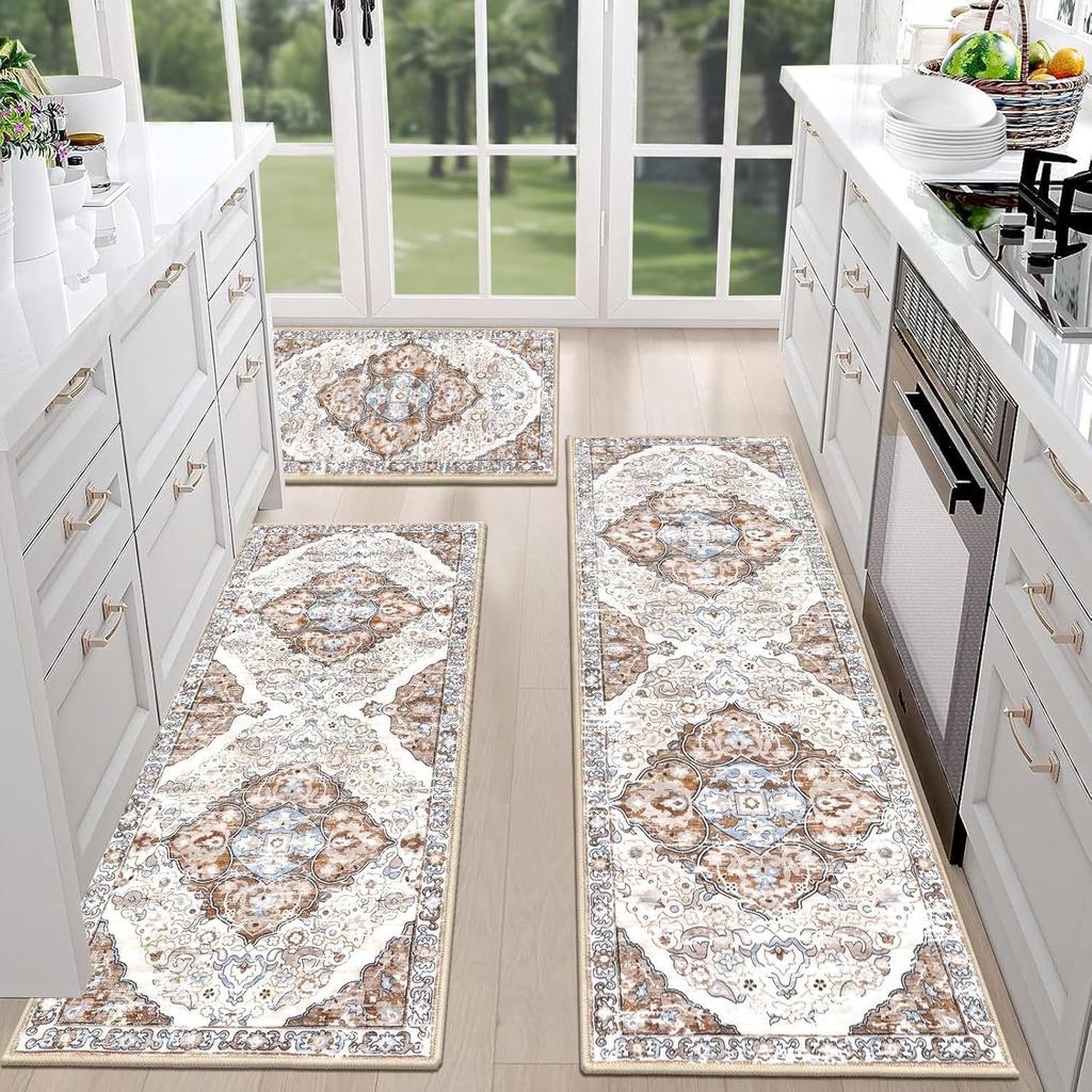 40*120cm Bohemian Ethnic Style Carpet, Dirt-resistant Kitchen Floor MATS, Long Absorbent Floor MATS for Washing Machines