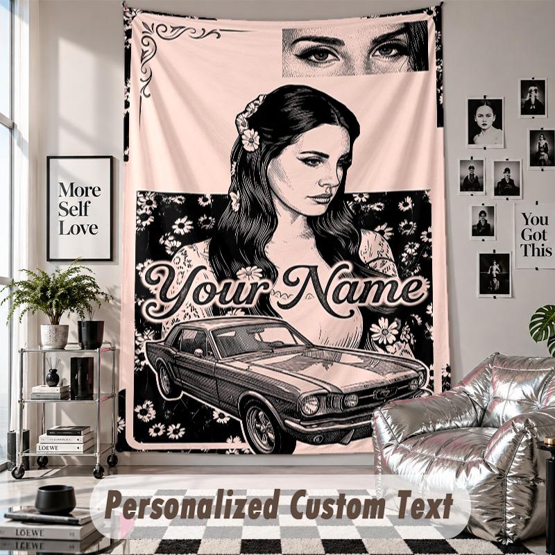 Wandbehang mit individuellem Namen & Text, Lana Del Rey Dekorationstextil für das Schlafzimmer