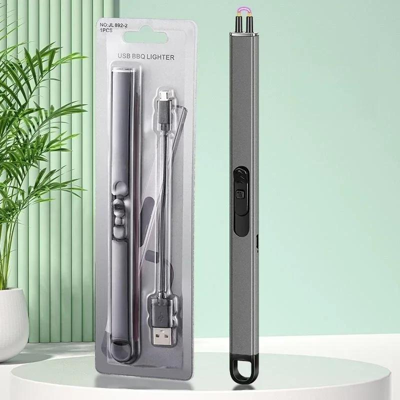 Brichetă electrică cu plasmă cu puls, metal, rezistentă la vânt, fără flacără, cu un singur arc, brichetă de bucătărie în aer liber, pistol de aprindere a aragazului cu gaz