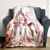 Floral Horse Art Home Customize Your Name Blankets Comfortable Soft Lightweight All Season Versatile Blanket Perfect For Picnic Sofa Office Bed Living
