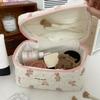 Kawaii Fashion Women Pink Cartoon Bear Makeup Bag Large Capacity Cute Travel Organizer Pouch Bag Ladies Toiletry Storage Handbag
