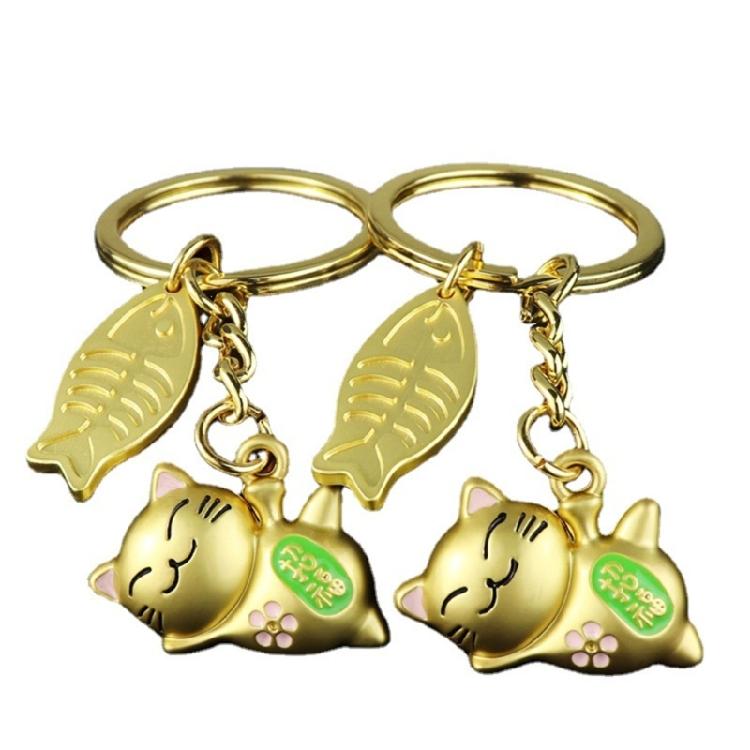 Artistic Lucky Cat Keychain Adornment Portable Lucky Cat Keychain Pendant Keyring Charm Symbolizing Wealth And Success