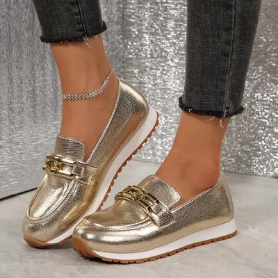 Fashion 2024 Hot Sale Shoes for Women One Kick Women's Flats Autumn Metal Decoration Outdoor Flat Casual Comfortable Large Size Shoes