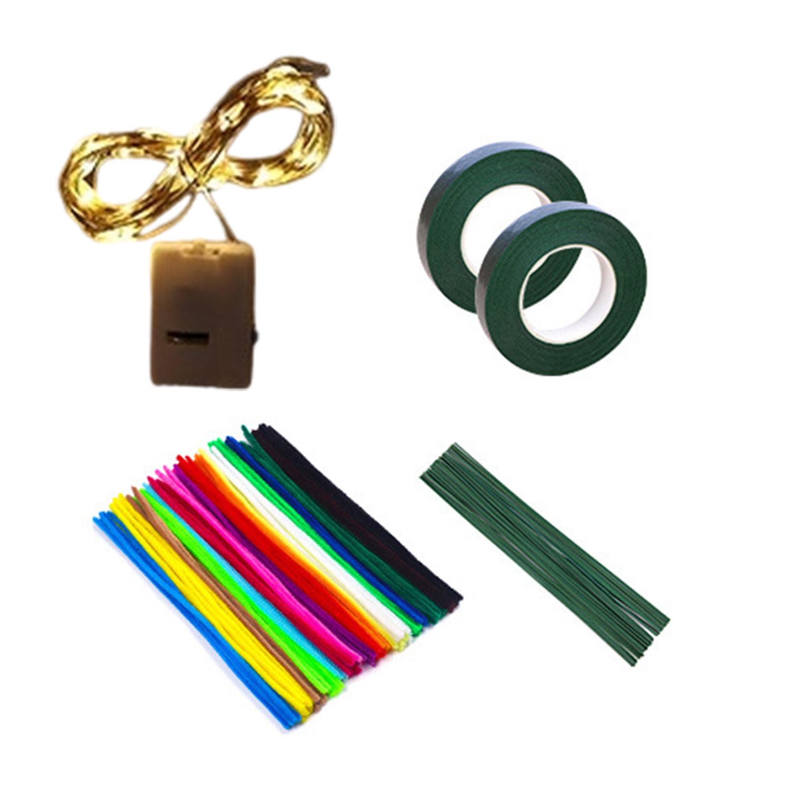 

DIY Colorful Firework Making Kits Fireworks Pipe Cleaners Craft Supplies with 20Colors Chenille Stems and Light String