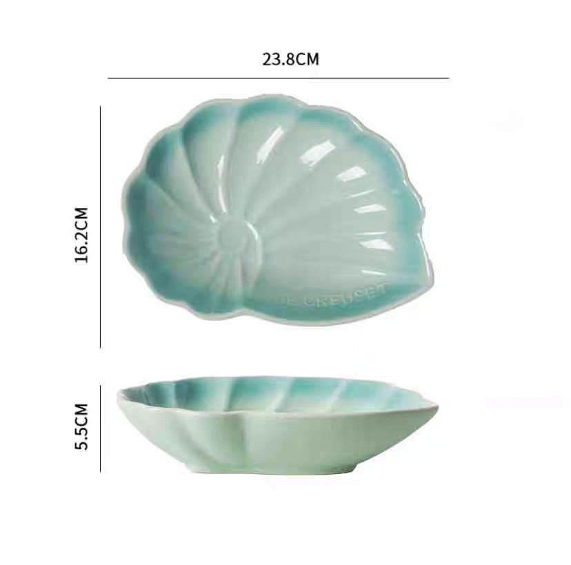 Muschel Dessertteller Tiefer Teller Niedlich Unterglasurfarbe Solider Keramikteller Zuhause Nachmittagstee Ornament Keramik Geschirr Teller