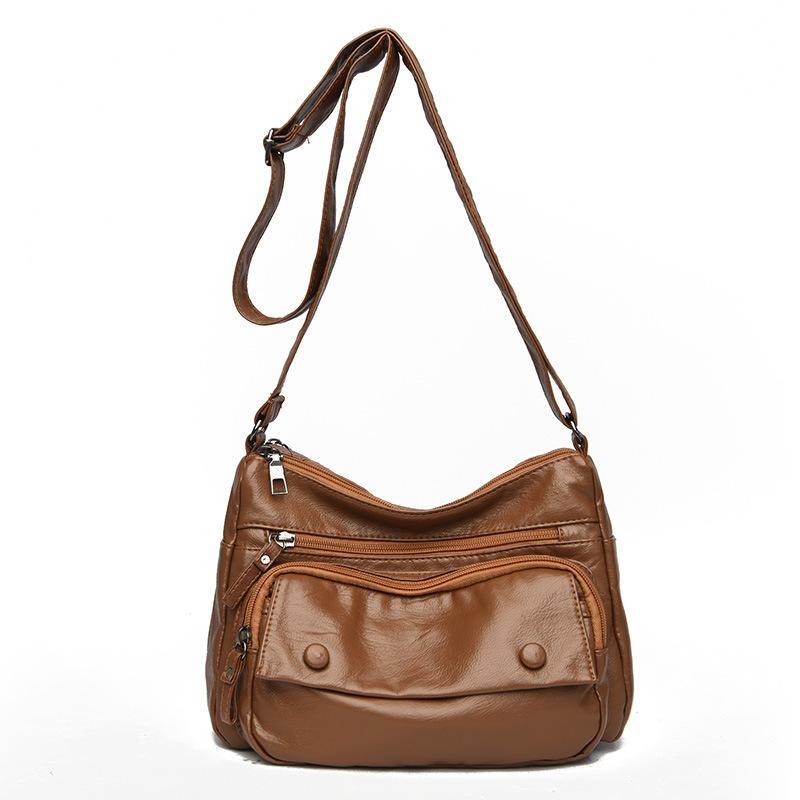 Fashionable New Style Women's Bag Crossbody Bag Shoulder Bag Autumn and Winter Large Capacity Women's Soft Leather Middle-aged Mother Bag