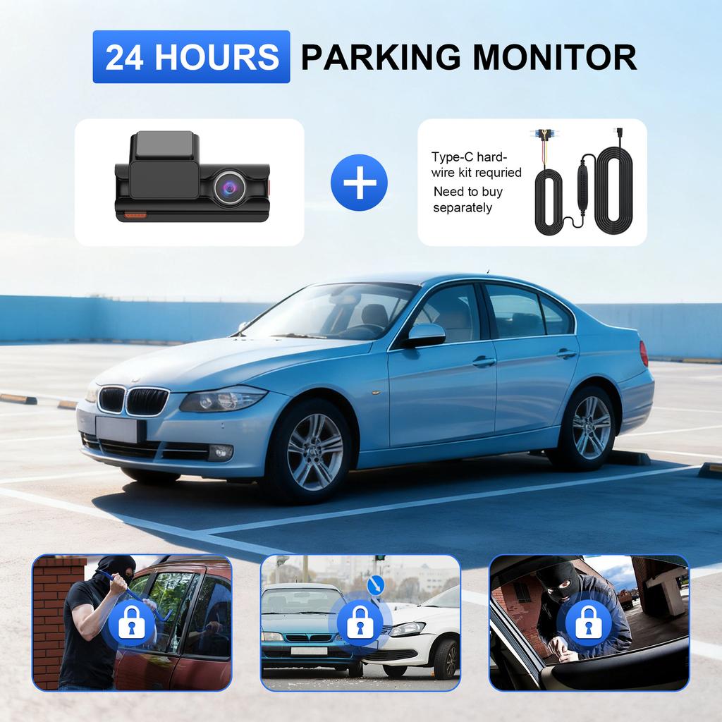 4K New Dash Cam, Dual Lens, WiFi, Car DVR, Front and Rear Recording, 4K+2.5K, Parking Monitor, G-Sensor, Loop Recording