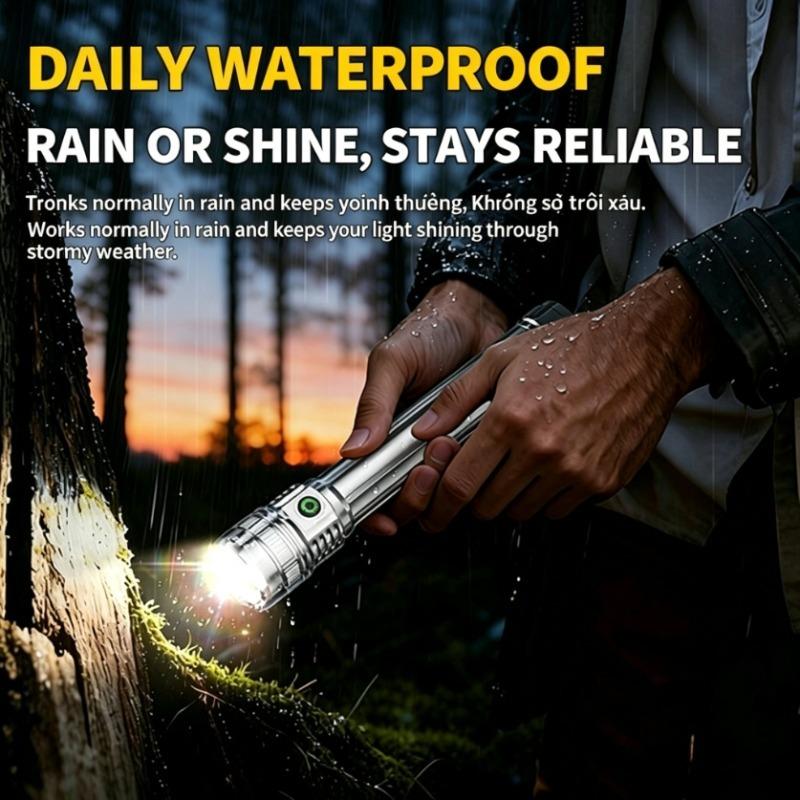 Quick Charge Multifunctional Outdoor Flashlight Long Standby Runtime Multi Light Modes Super Far Beam Dustproof Waterproof Lamp