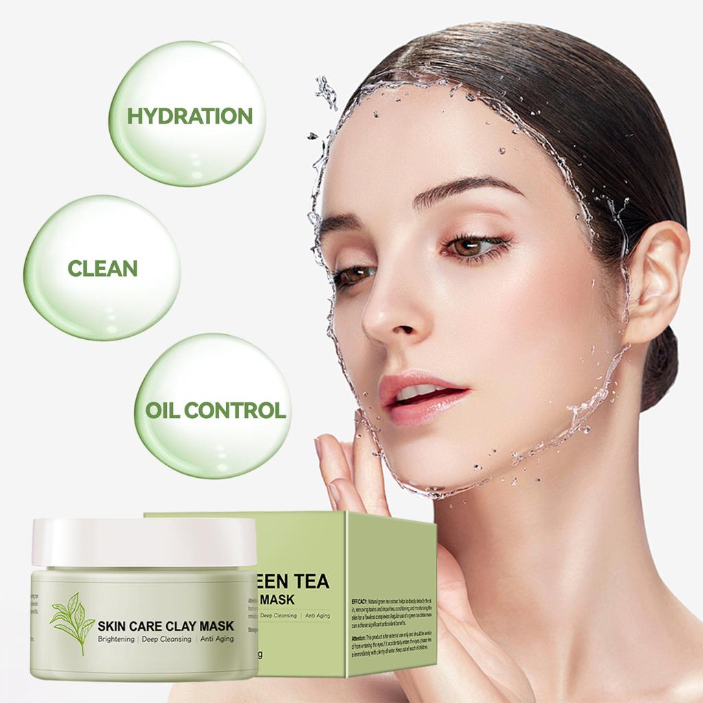Green Tea Soothing Mud Mask ,Skin Care Mask,Face Mask, Facial Mask For Controlling Oil And Refining Pores,120g