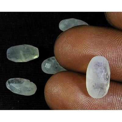 6X12MM Natural Rainbow Moonstone Briolette Cut Oval Gemstone 5Pcs Lot RML-507