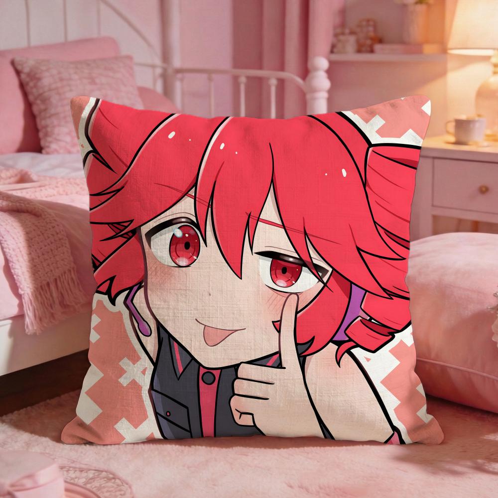 TetoAnime Teto Cushion Cover Premium Comfort Reversible Pillow Cove Two In One Design For Any Room  Car Interior
