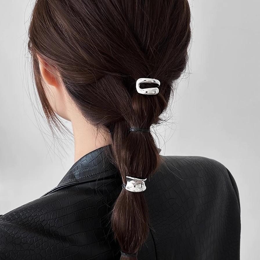 Pinces à cheveux géométriques chics en métal Épingles à cheveux simples Queue de cheval basse Pinces à cheveux Femmes Filles Mode Autocollants pour cheveux Accessoires
