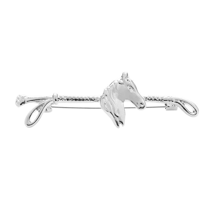 Heta Metall Hästpiska Broscher Kvinnor Män Unisex Hästhuvud Piska Fest Avslappnad Brosch Nålar Gåvor