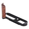 Wood And Metal Hand Grip With Quick Release Base Plate For Camera Enhances Comfort And Protections