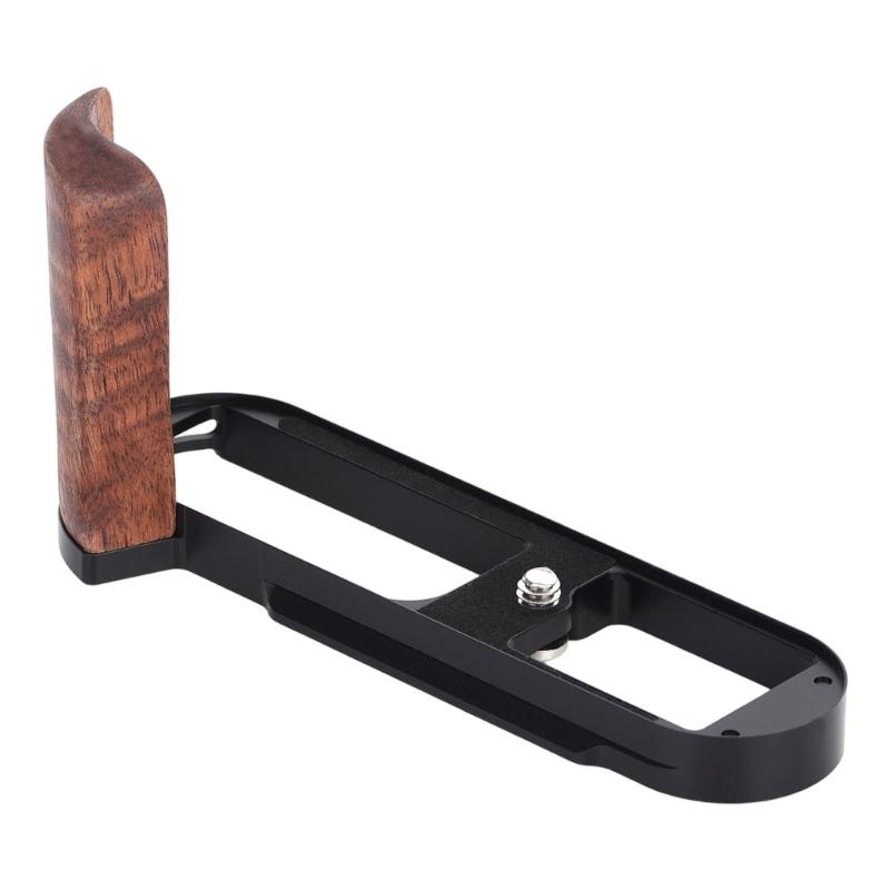 Wood And Metal Hand Grip With Quick Release Base Plate For Camera Enhances Comfort And Protections
