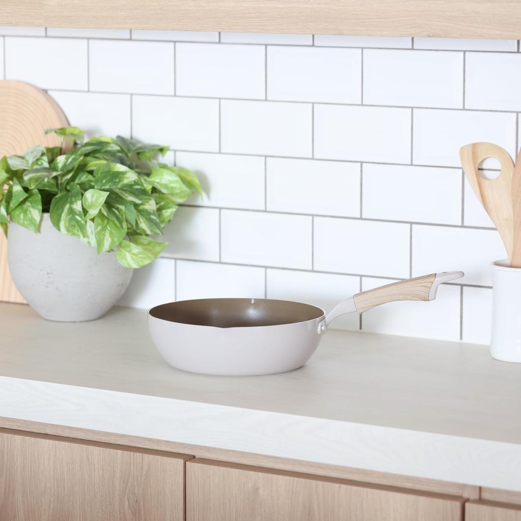 Pearl Metal Extra Deep Frying Pan 22cm IH Compatible Long Life Spin Coat HC-482