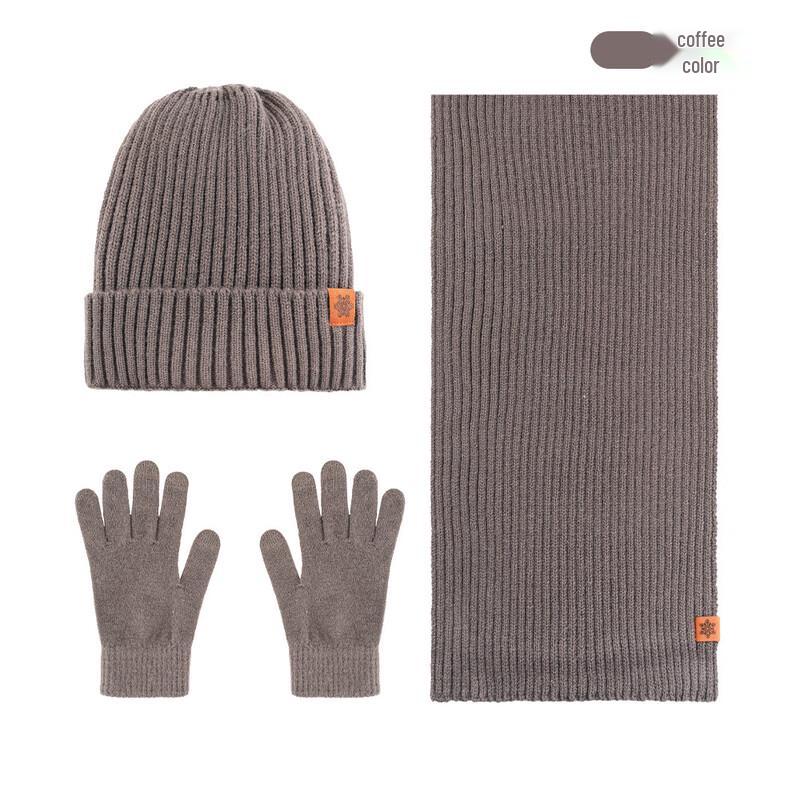 Set 3 Pezzi Inverno Cappello Lavorato a Maglia Sciarpa Guanti