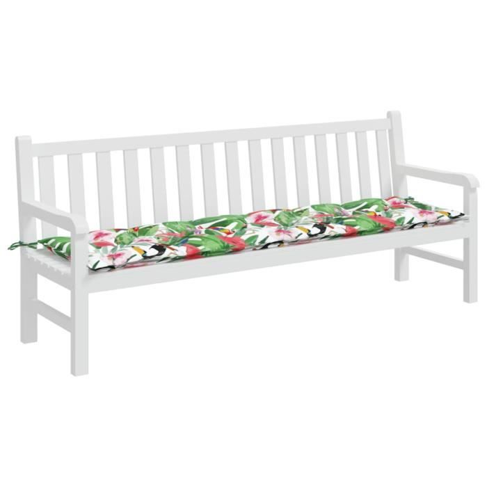 VidaXL Coussin de banc de jardin multicolore 200x50x7 cm tissu 361654