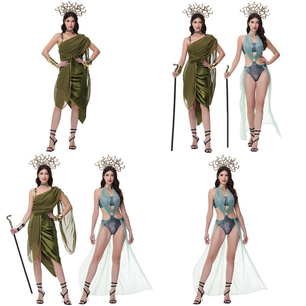 Medusa Costume For Women Halloween Stage Performance With Cotton And Spandex Fabric