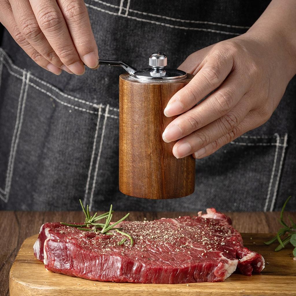 ABBP-Hand Cranked Pepper Grinder Manual Pepper Mill Household Sea Salt Grinder Bottle