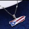 [1pc Stainless Steel Necklace] 1pc Trendy Stainless Steel Necklace | National Flag Pendant, Souvenir Gift for Independence Day, Hip Hop Style Vacation