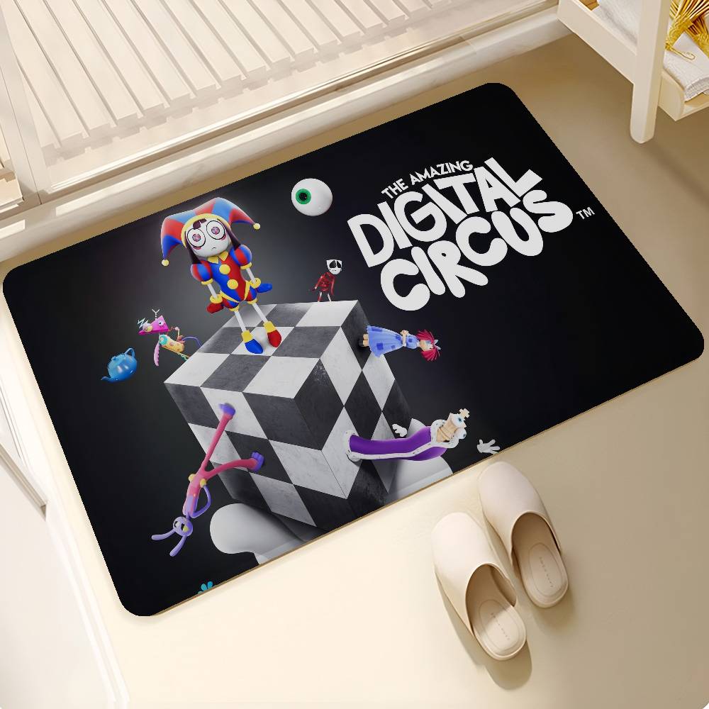 T-the A-amazing D-digital Circus Room Mats Anti-slip Absorb Water Long Strip Cushion Bedroon Mat Welcome Doormat