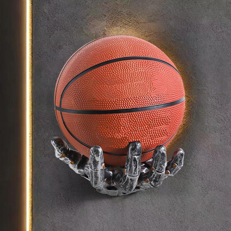 Estante de Baloncesto de Brazo Robótico Creativo Estante de Almacenamiento de Baloncesto y Fútbol Montado en la Pared Adornos de Decoración para Sala de Estar del Hogar