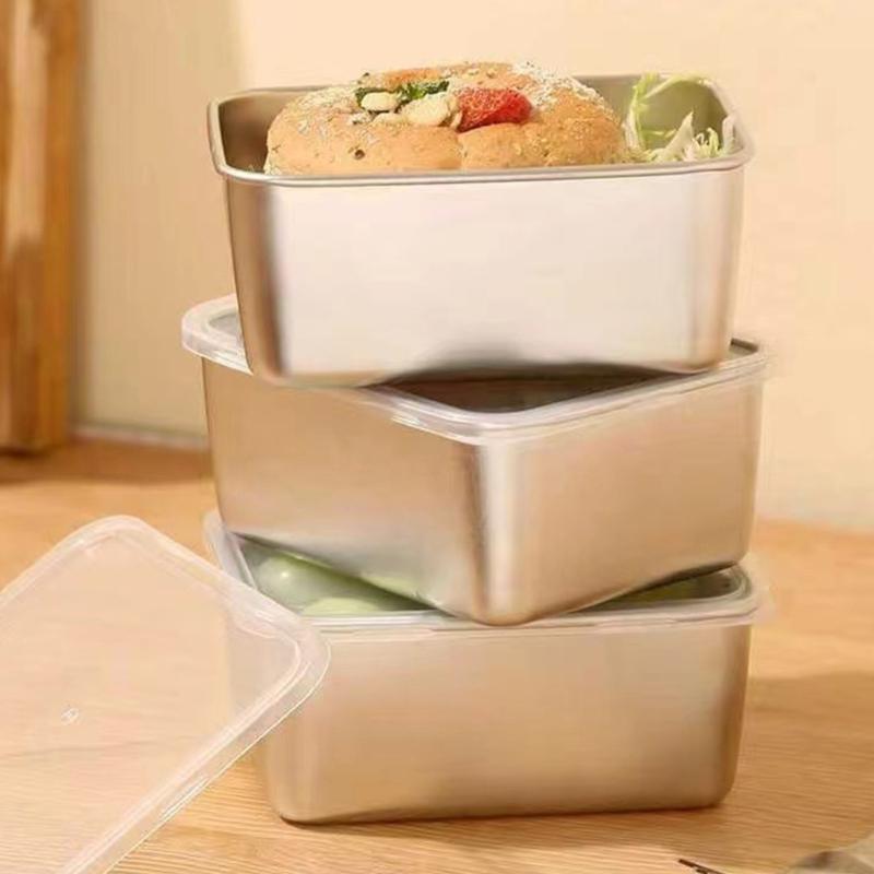 Reusable Stainless Steel Food Tray Smooth Rectangular Kitchen Container for Prep Storage Serving and Dining Use