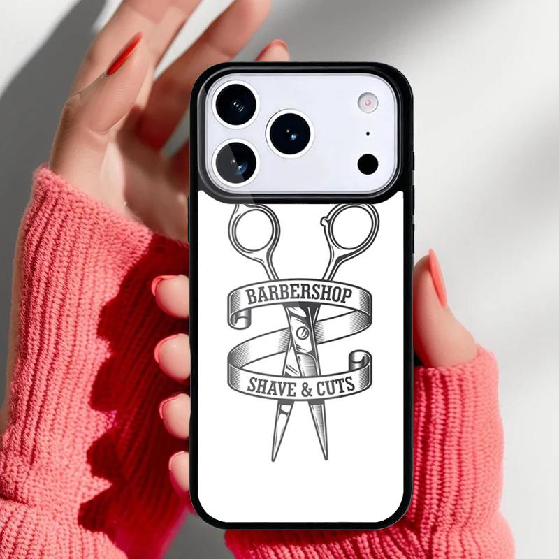 Barber Scissors Hairstylist Salon Phone Case for iPhone 17 16 15 14 13 Pro Max Back Cover for 12 11 Pro Coque