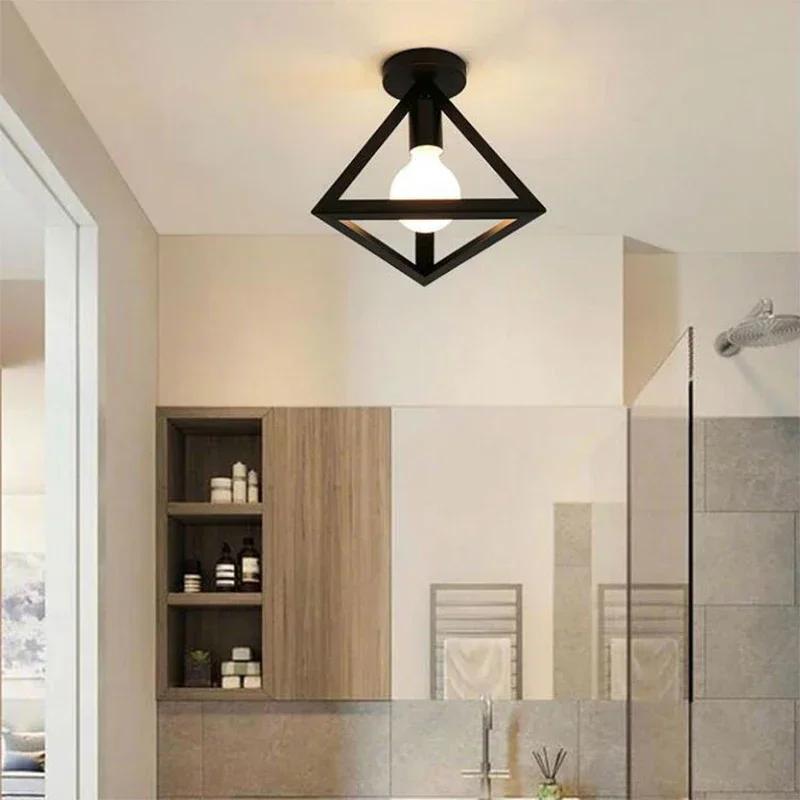 Modern LED Ceiling Lights Black White Triangle Lamps For Balcony Corridor Aisle Restaurant Bar Indoor Indoor Decorative Fixtures