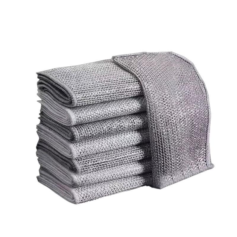 Alternative Steel Wool Double-Layer Non-Stick Dishwashing Cloth
