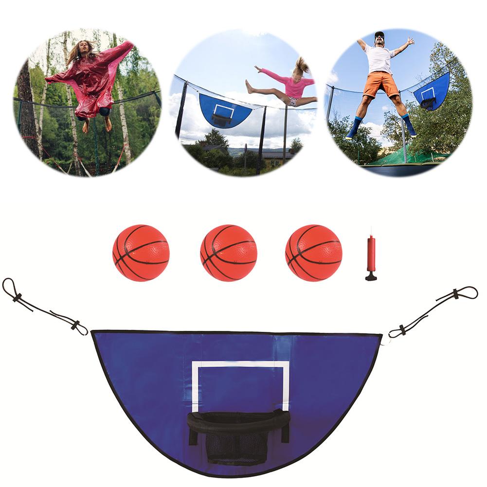 

Trampoline Basketball Hoop PVC Trampoline Basketball Goal Blue for Kids Adults