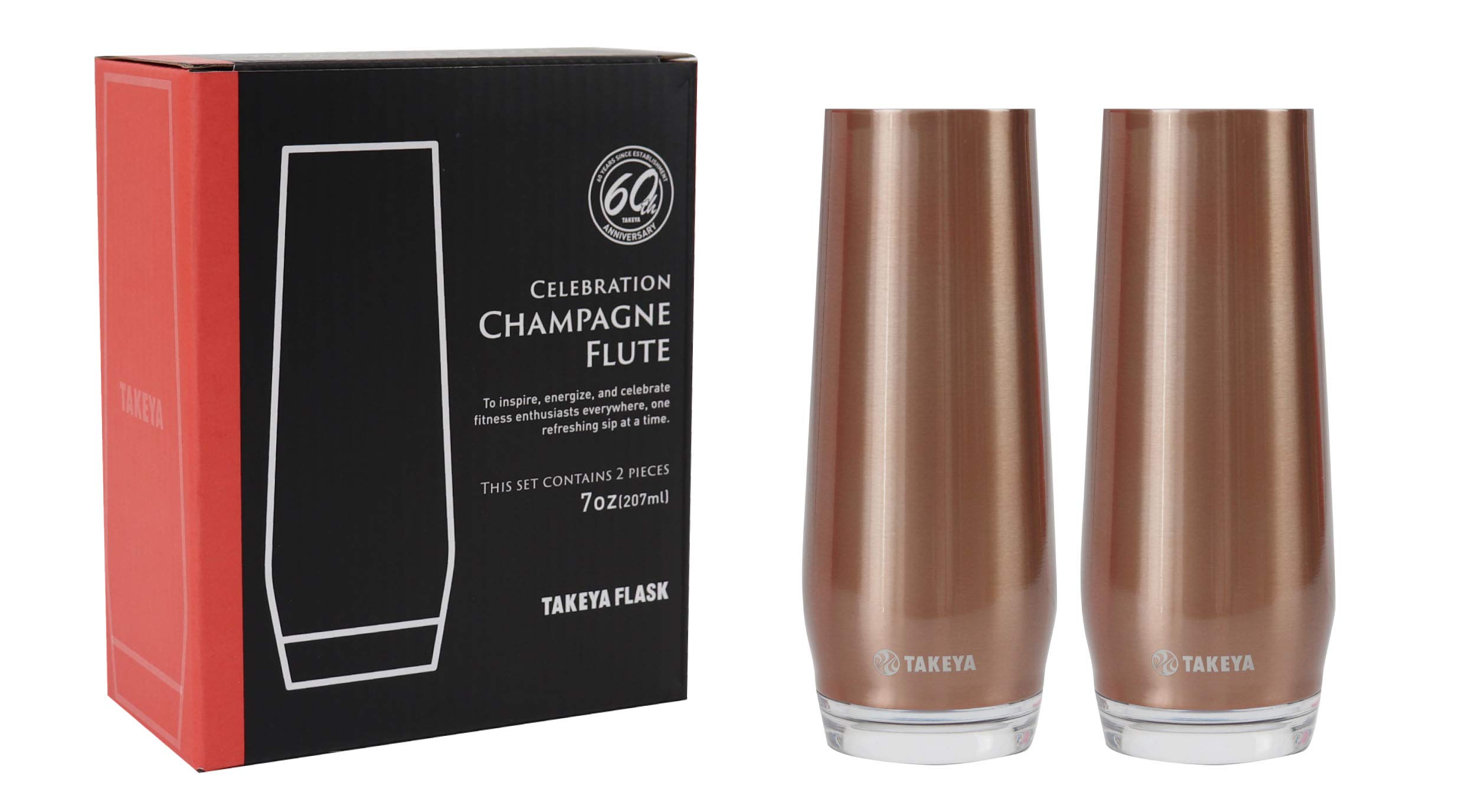 

Takeya Official Set of 2 Stainless Glasses 207ml Boxed Vacuum Insulated Double Structure TAKEYA FLASK Champagne Flute Stainless Steel Cooling Gift