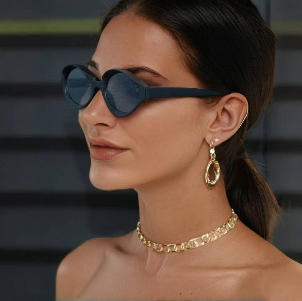 Retro Cat'S Eye Small Frame Glasses Sunglasses Women'S Sunscreen Uv Protection Sunglasses Are Thin
