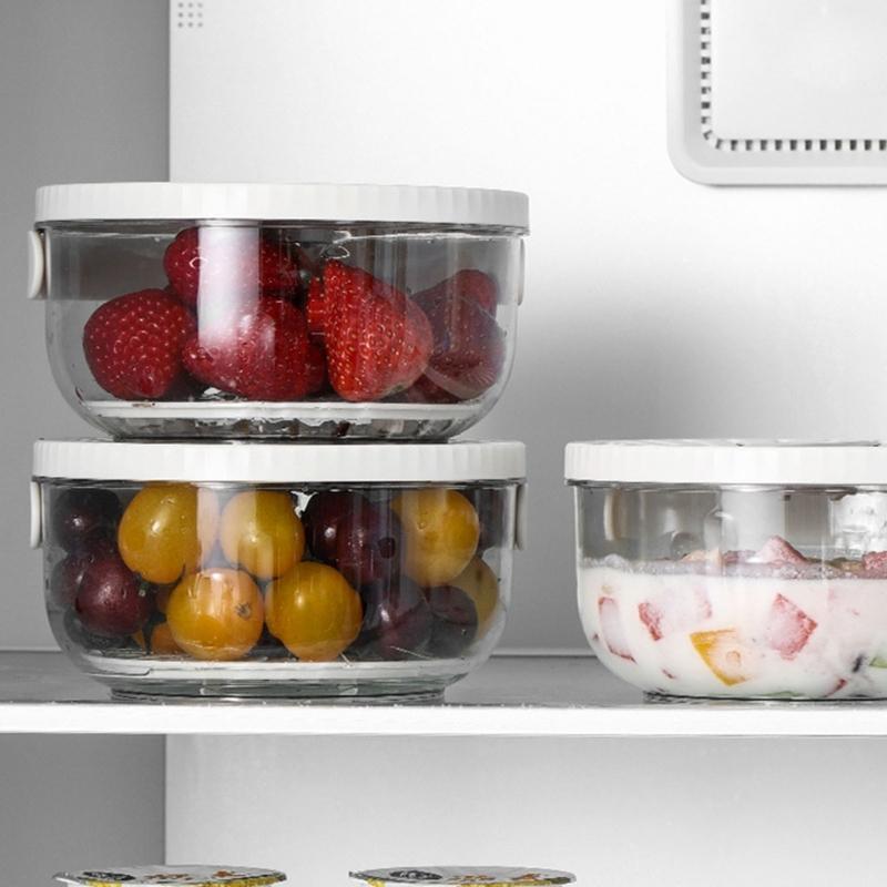 Food Grade Fruit Veggie Cleaning Basket Efficient Rotating Lid Fruit Veggie Strainer Storage Bowl For Refrigerators