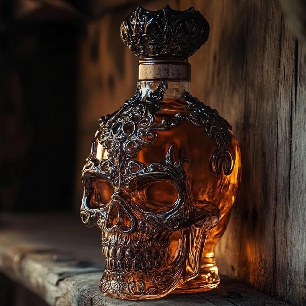 Bottiglia di Whiskey Decor Teschio Erogatore di Alcol Scheletro Scultura Bottiglia di Whiskey Vino per Bourbon Vodka Brandy Festa di Matrimonio