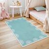 Modern Blue and Green Sun Print Rug, Washable Non Slip Carpet for Living Room Bedroom, Versatile Home Decor