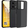 Case and Tempered Glass for Xiaomi Redmi Note 13 5G - Anti-Scratch - Black TPU - Translucent Hard PC Back