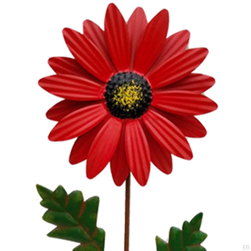 Vertical Metal Wind Stake Art Decor Flower Sculpture for Garden Farmhouse Yard Outdoor Decoration