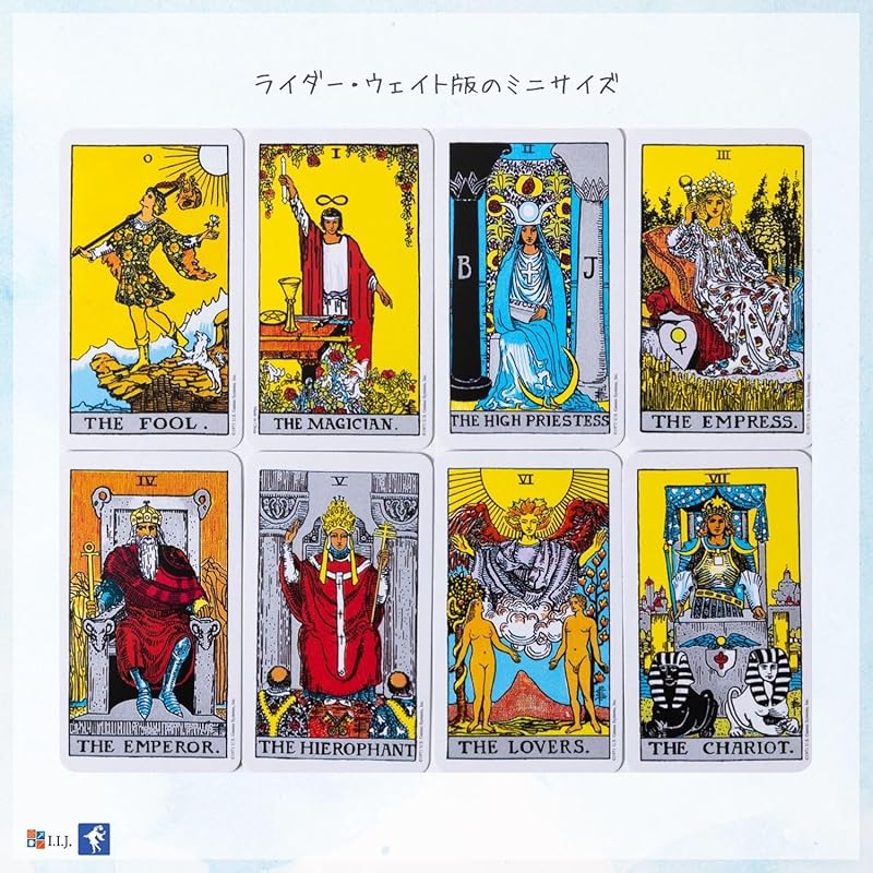I.I.J. Rider-Waite Tarot Miniature, 78-card set, Waite edition, miniature size, tarot reading, includes Japanese instruction manual, authentic product