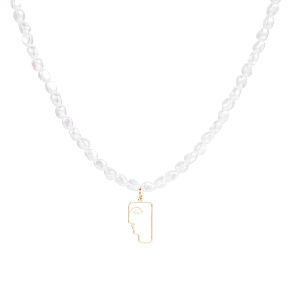 Collana Trendy con Ciondolo a Cuore per Donna - Catena Minimalista per la Clavicola con Chiusura OT per uno Stile alla Moda