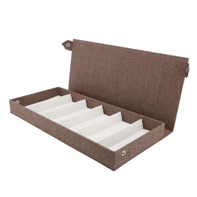 6 Slots Linen Eyeglass Box Eyeglasses Storage Case Multi Slots Fashion Eyewear Display Organizer