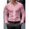 Camicia da Uomo con Stampa Floreale, Casual Traspirante con Collo a Revers e Bottoni, Manica Lunga per la Primavera, Abbigliamento da Uomo, Camicia Formale da Uomo