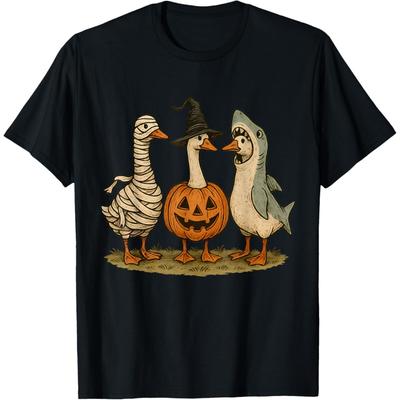 T-shirt Halloween Oie Requin Momie Citrouille Jack Costume d'Oies