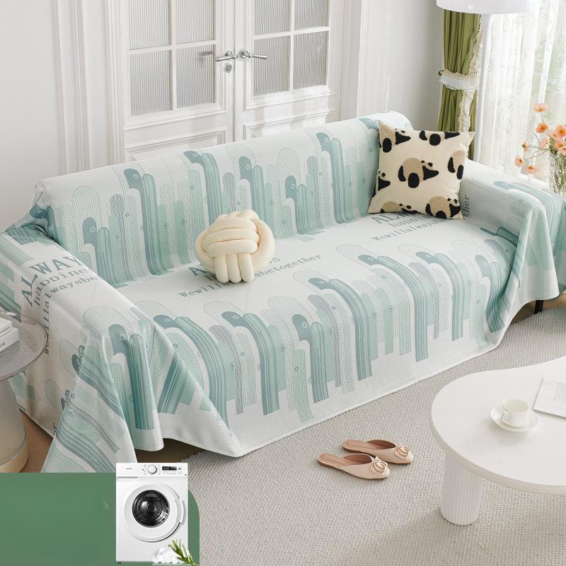 Cool Ice Silk Ins Style Sofa Towel Summer Skin-Friendly Breathable Sofa Cover Cloth Universal All-Covered Dust Cover Sets