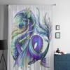 Transparente Vorhänge im Drachen-Aquarell-Stil für Wohnzimmer, Fenster, transparenter Voile-Tüll-Vorhang, Schlafzimmer-Vorhänge, Heimdekoration