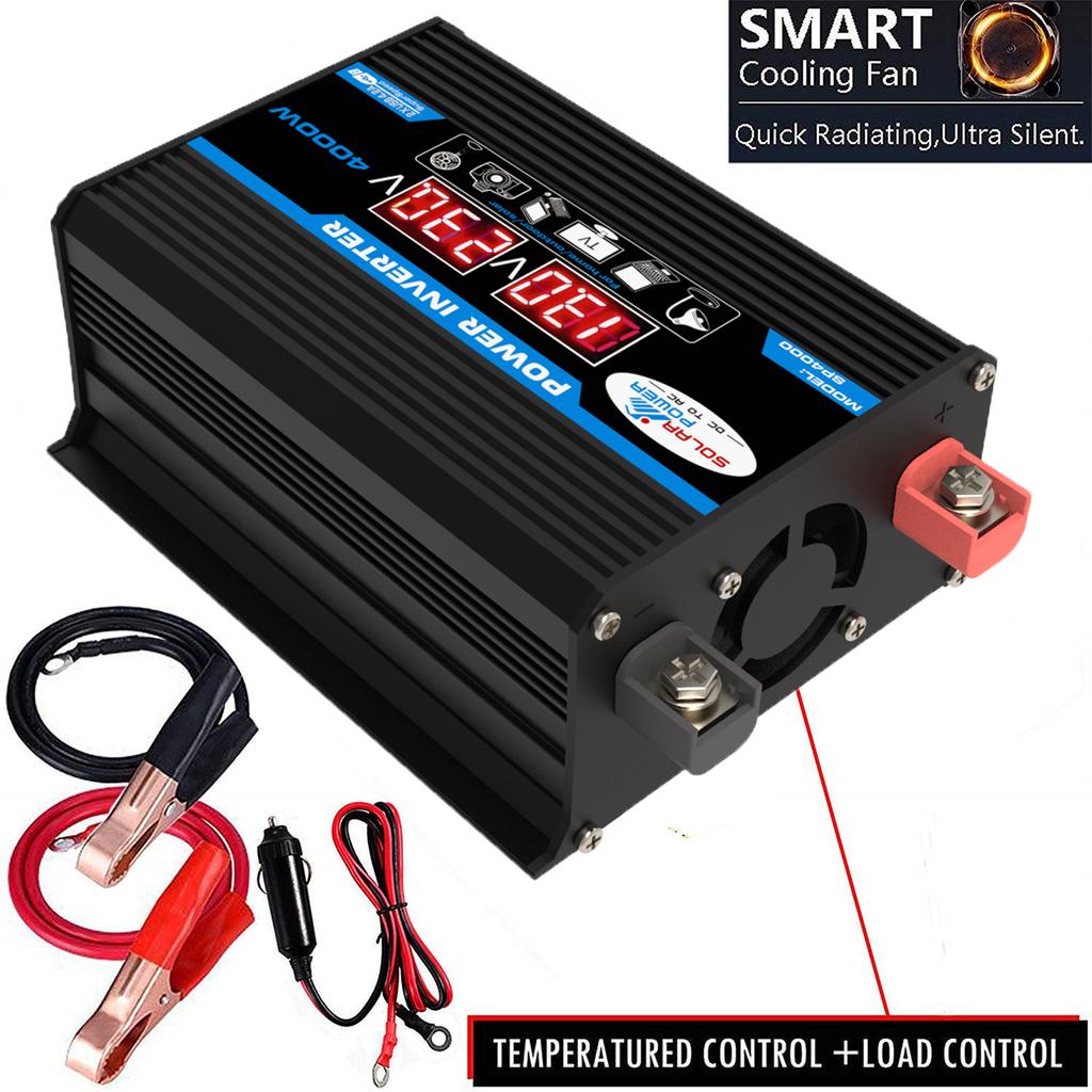 Modified Sine Wave Inverter High Frequency 4000W Peak Power Watt Power Inverter DC 12V to AC 110V Converter Car Power