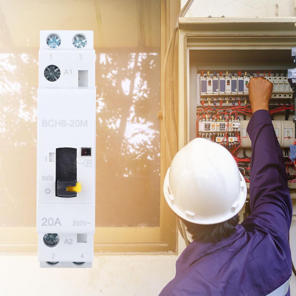 2P20A Household AC Contactor with Manual Control Function for Building Electrical 230V(2NC)