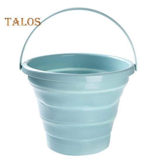 

Складное ведро для улицы, 5/10 л, большая несущая ручка, герметичное, толстое, складное, компактное, с подвесным отверстием, портативное, универсальное, для кемпинга, пикника L синий