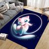 Mew Character Illustration Square Area Rug, Non-Slip Floor Mat for Bedroom, Perfect Gift for Mew Fans.chl